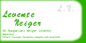 levente neiger business card